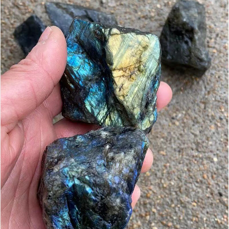 ธรรมชาติคุณภาพสูง Labradorite หินแร่หยาบตัวอย่าง Moonstone คริสตัลหัตถกรรมหินตกแต่งหิน Healing