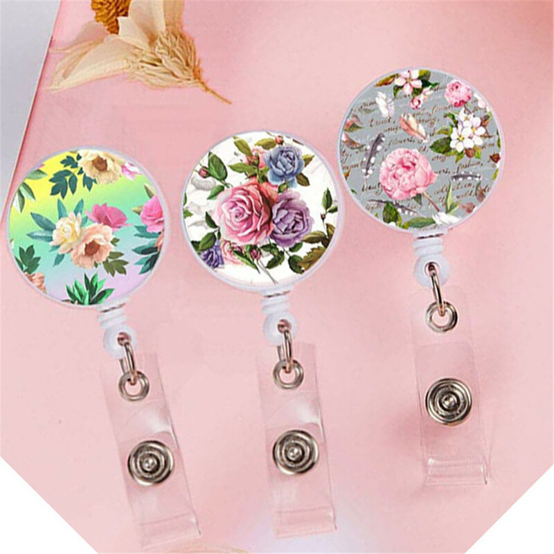 New Fashion Id Badge Holder Clip Retractable Name Tag Card Holder  Key Ring