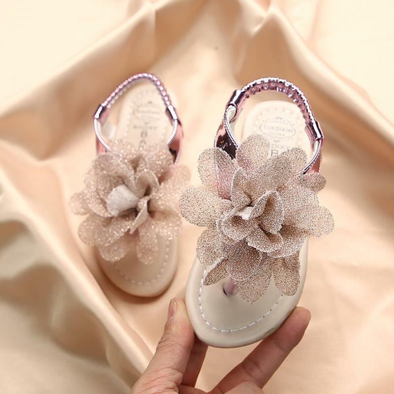 Girl'S Sandals 2020 Summer New Style Soft-Sole Bow Cute Baby Little Girl Princess Beach Chidren's Sandals Soft