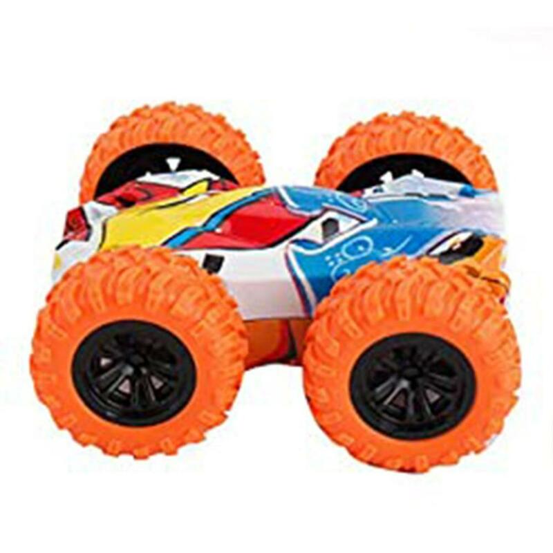 4 Wheel Drive Stunt Car Toys Friction Crawling Vehicles Inertia-Double Side Stunt Graffiti Car Road Model Car Vehicle Kids Toys