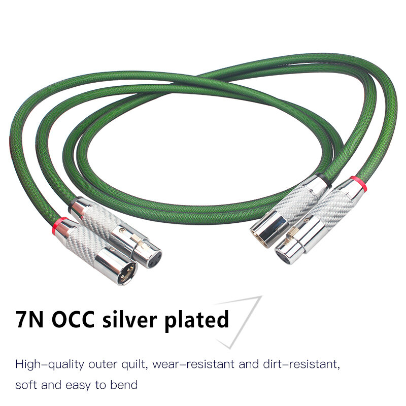 Hifi 7N OCC-Cable balanceado XLR Chapado en plata, amplificador de Audio para cine en casa