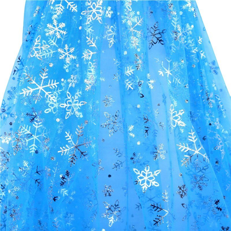 Tecido De Lantejoula De Floco De Neve Azul, Vestido De Princesa De Organza, Decorações Do País Das Maravilhas Do Inverno, Material De Natal, DIY Party Decor, 1.55 m