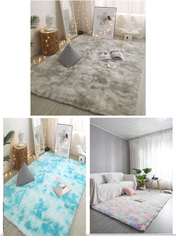 Tapete de pelúcia para decoração de sala de estar, quarto infantil, tapete macio para corredor, tapetes antiderrapantes para cabelos