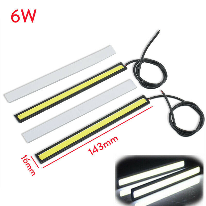 Ultra Thin Bright LED COB Strip Waterproof DC 12V DRL Lamp Day Time Running Driving Lamp for Auto Car Side Light Fog Light