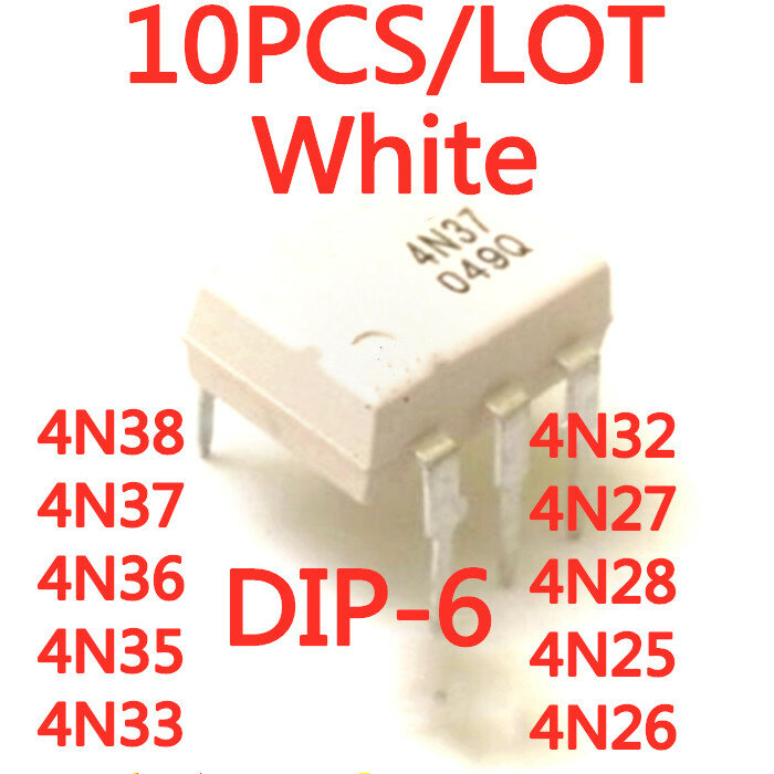 10PCS/LOT 4N38 4N37 4N36 4N35 4N33 4N32 4N27 4N28 4N25 4N26 DIP-6 Photocoupler New In Stock