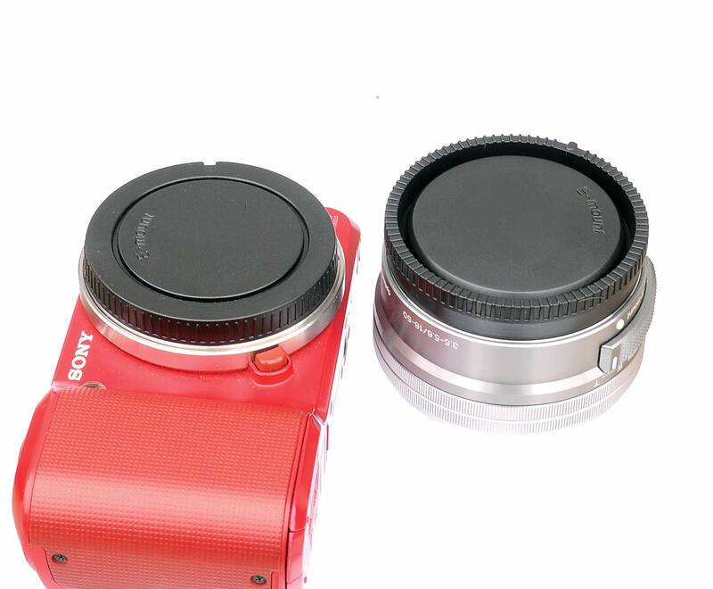 Couvercle d'objectif arrière + couvercle de caméra, pour sony E mount NEX3/C3/5/5N/6/7 A7 A7II A7r A5100 A7s A3000 a5100 A6000 a6300 a6500