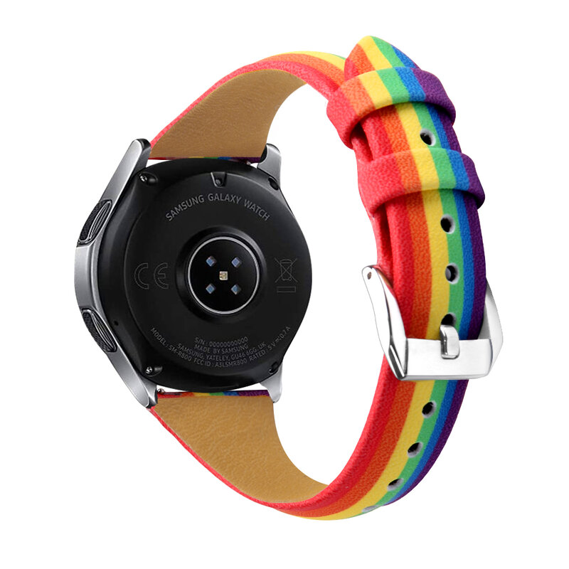 Correa de cuero arcoíris para Samsung Galaxy Watch, 46mm, Gear S3, pulsera para Samsung Gear S3 Frontier Classic