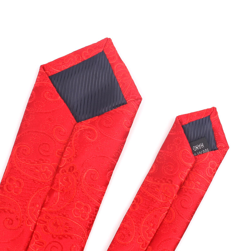 Skinny czerwony krawat żakardowe tkane klasyczne krawaty dla mężczyzn kobiety moda Slim Paisley mężczyźni krawat Groom krawat na wesele