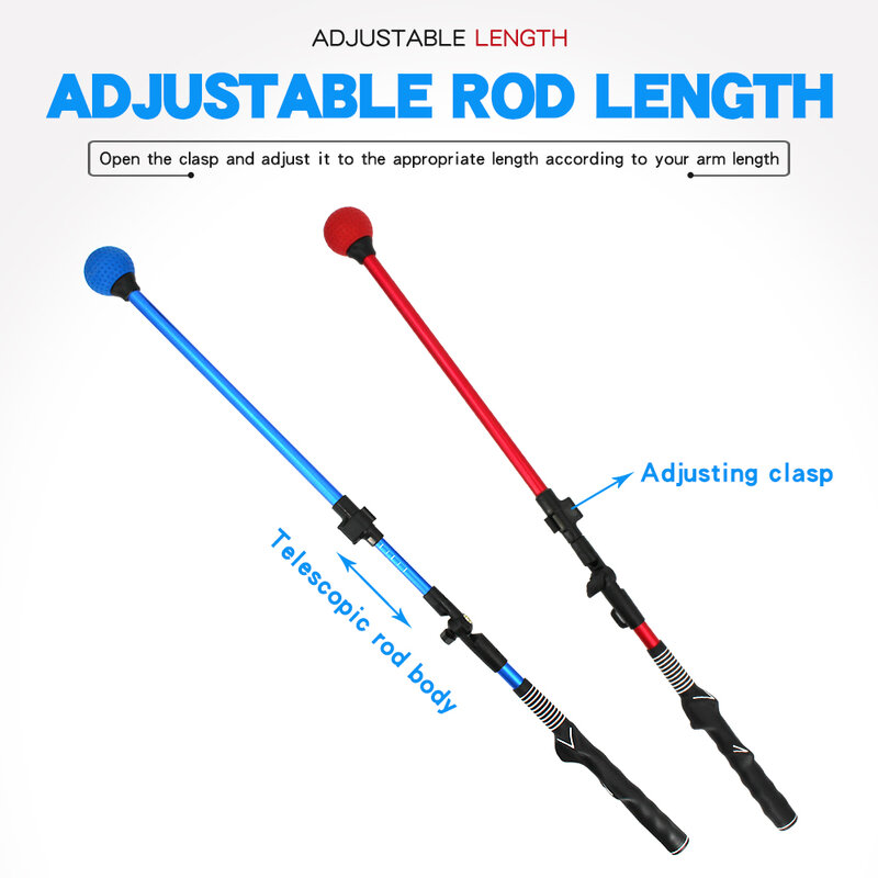 Foldable Golf Swing Trainer Aid Stick Posture Corrector Practice Swing Training Aids Upgrade WIth Rubber Rope Strength Exercises