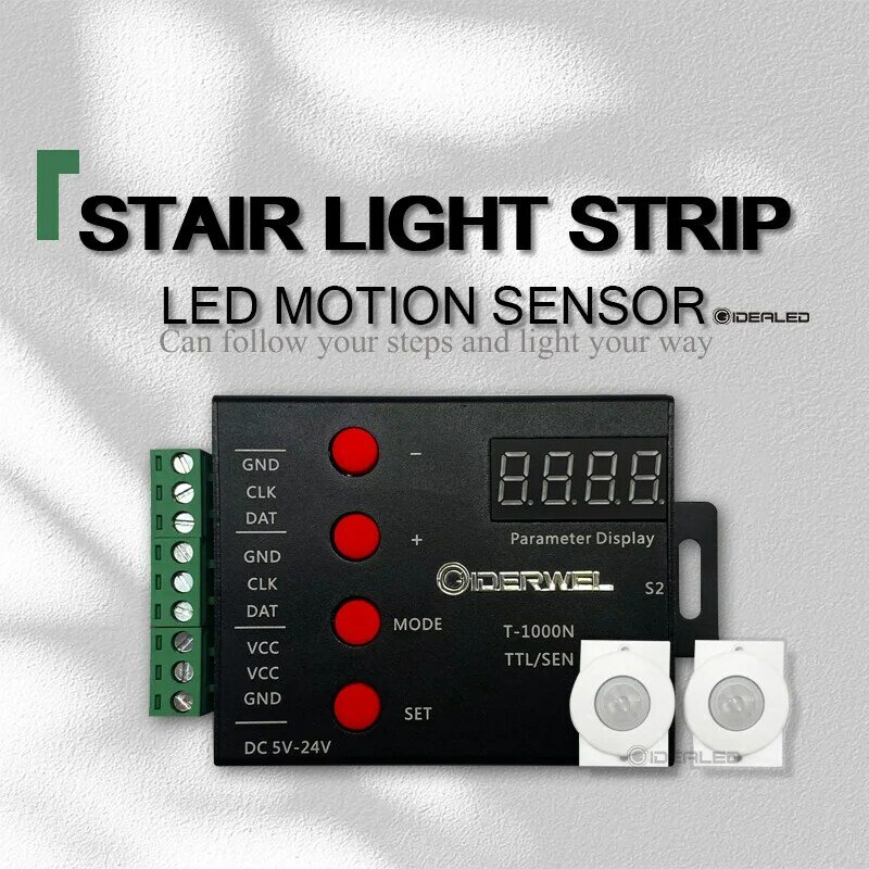 LED Stair Light Strip com sensor de movimento PIR, endereçável, RGB Tape Lights, Control Cada Stair Light, Under Cabinet