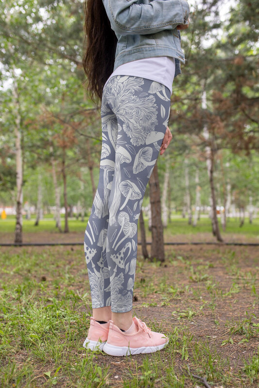 Celana Pendek Kasual Lucu Yoga Legging Wanita Seksi 3DPrint Warna-warni Jamur Tanaman Tessffe Pakaian Kebugaran A1