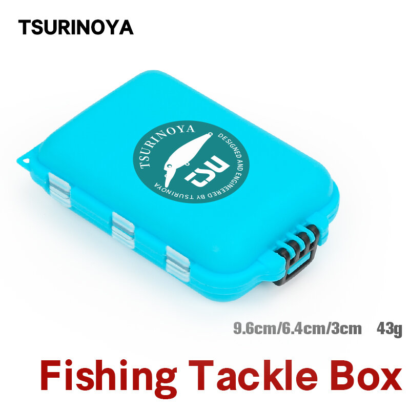 Tsurinoya caixa de micro equipamento de pesca, 10 compartimentos com espaço independente, colher ganchos, caixa de acessórios de pesca, armazenamento