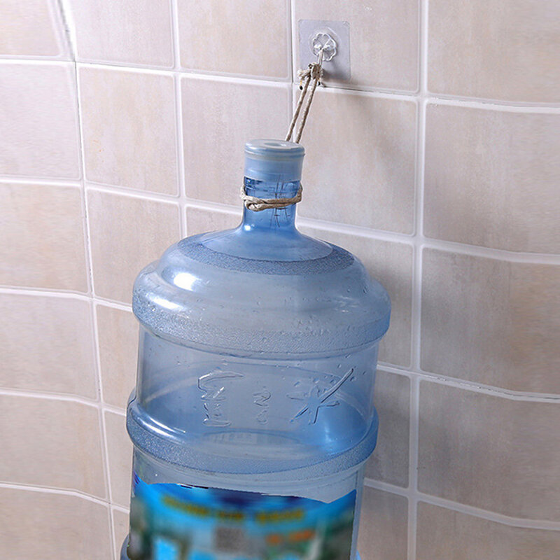 Quente! 5 pçs reutilizável impermeável e à prova de óleo auto-adesivo gancho de parede transparente gancho de cozinha banheiro escritório sem emenda gancho