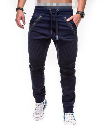 ZOGAA 2019 hot sale New Fashion Solid Color Casual  Straight  Cotton  Pants Men Fitness Pencil Trousers Drawstring Sport Pants