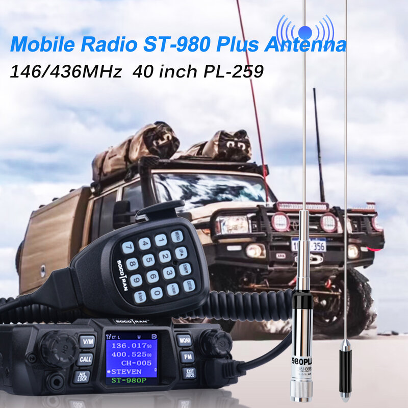 SOCOTRAN 980PLUS dwuzakresowy VHF/UHF o wysokiej mocy antena mobilna PL259 złącze przenośna radiostacja antena dla Socotran ST-980PLUS
