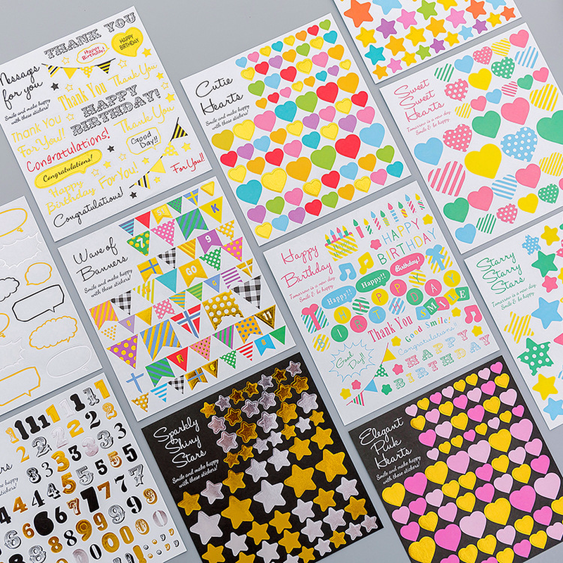 1 Vel Cartoon Geometrische Dagboek Stickers Kawaii Planner Memo Diy Scrapbooking Sticker Briefpapier Nieuwe Kind Speelgoed Stickers