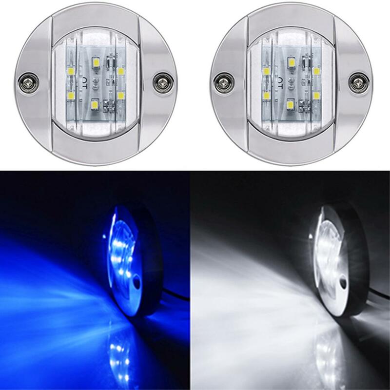 DC 12V Marine Boat Transom LED Stern Light Round Stainless Steel Cold LED Tail Lamp Yacht Accessories Waterproof Dropshipping
