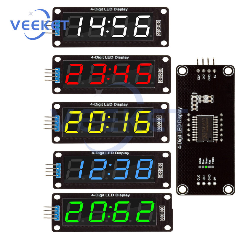 TM1637 LED وحدة عرض 0.56 بوصة 4 أرقام 7 قطعة أنبوب رقمي نموذج ساعة حائط TM1637 LED مؤشر الوقت أنبوب لاردوينو