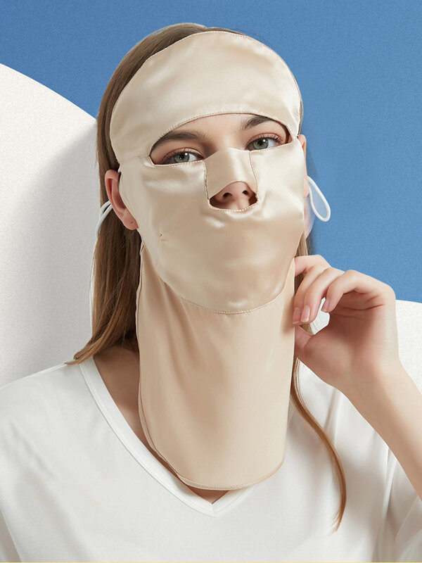 Suyadream mulher máscara de seda 100% de seda natural proteção uv adulto máscara facial para mulher e homem ao ar livre