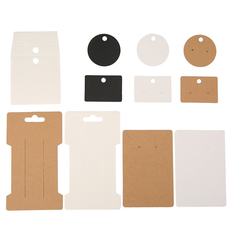50 Stks/partij Oorbel Kaarten Houder Papier Haarspeld Ketting Display Kaarten Karton Hang Tag Voor Diy Sieraden Verpakking Maken Bevindingen