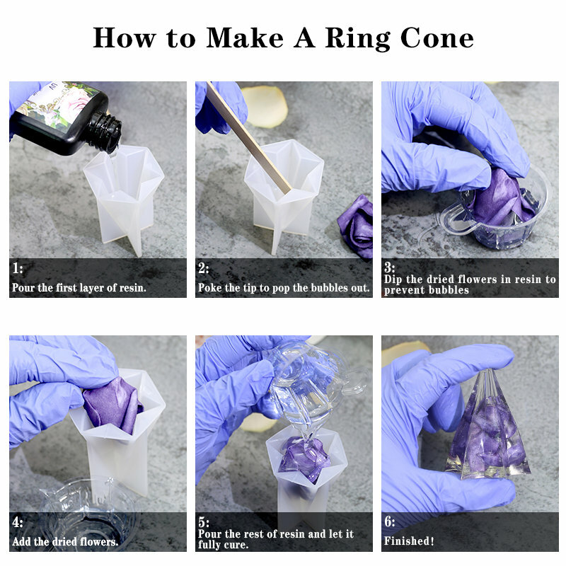 8 estilos titular do anel cone moldes de resina molde de silicone pirâmide para fundição de resina diy jóias anel display stand vela fazendo artesanato