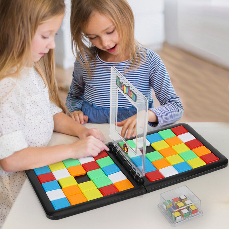 Cubo de batalha colorido, brinquedo educacional de inteligência dupla, brinquedo interativo de batalha para pais e filhos, presente