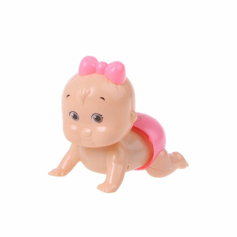 1pc Boy Girl Crawling Crawl Clockwork Doll Wind up Toy For Baby Kids Party Gift Q22D
