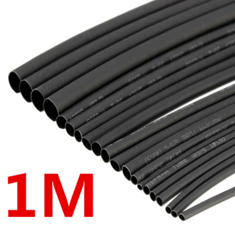 열 수축 열 수축 튜브 슬리브 랩 와이어 판매 DIY 커넥터 수리, 2:1 블랙 1 2 3 5 6 8 10mm 직경, 로트당 1 미터