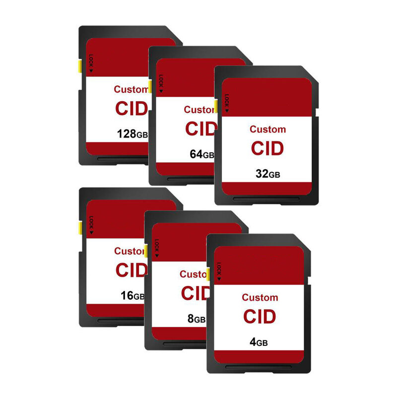 O oem 16gb 32gb 64gb do cid faz o cartão de memória 32gb do cartão sd do cid 64gb o adaptador personalizado de alta velocidade do navegador do mapa do cid do registro da parte alta