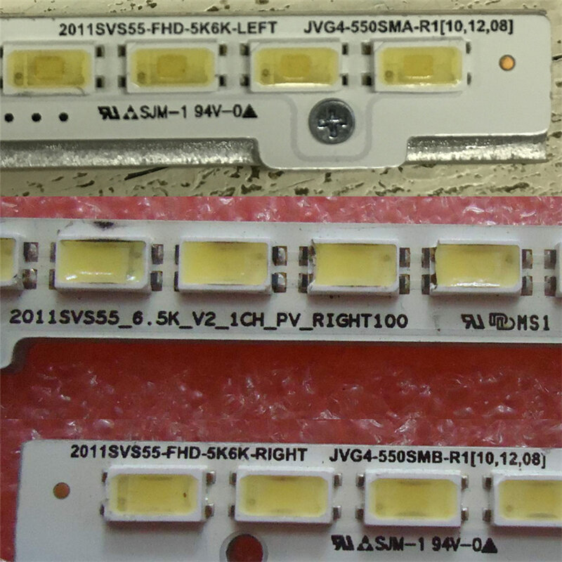 Kit de faixas de led para retroiluminação de tv, 2 peças para samsung embutida e embutida, de alta definição