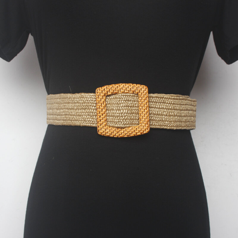 Cinturón ancho de 94x4cm para mujer, cinta de cera para sellado de cintura, tejido decorativo, elástico, para vestido de verano