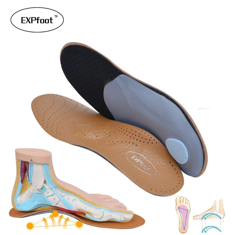 3D プレミアム健康革矯正インソール扁平足高アーチサポート整形外科インソールインソール男性と女性の靴
