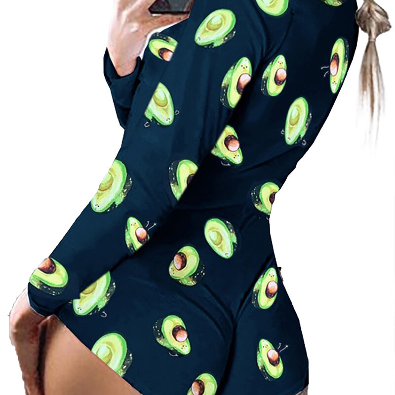 Женский пикантный комбинезон, пижама, повседневный цельный Летний комбинезон с глубоким V-образным вырезом и длинным рукавом