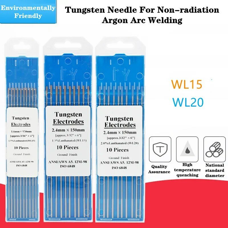 10 Stuks Tungsten Elektroden Tig Lassen Staven WL15 WL20 Tig Wolfraam Elektrode 1.0 1.6 2.0 2.4 3.0 4.0 Metaalbewerking