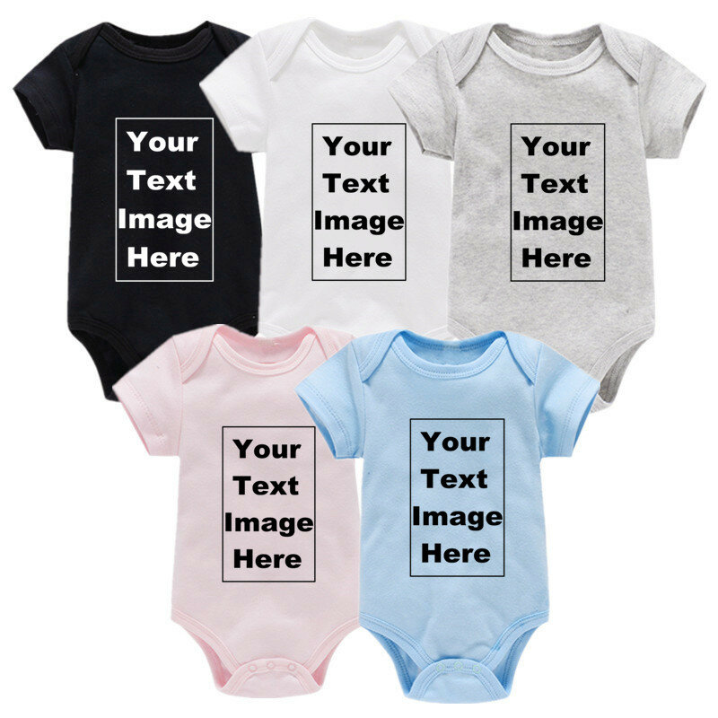 Custom Made ของคุณข้อความเด็ก Romper ทารกแรกเกิดเด็กทารกสาว100% ฝ้ายแขนสั้นเด็กทารกเสื้อผ้าเด็ก