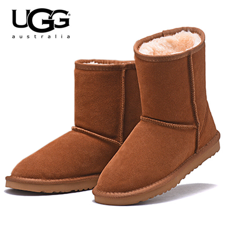Uggs austrália botas femininas ugg botas 5825 feminino uggs botas de neve botas de inverno ugg clássico curto botas de neve de pele carneiro