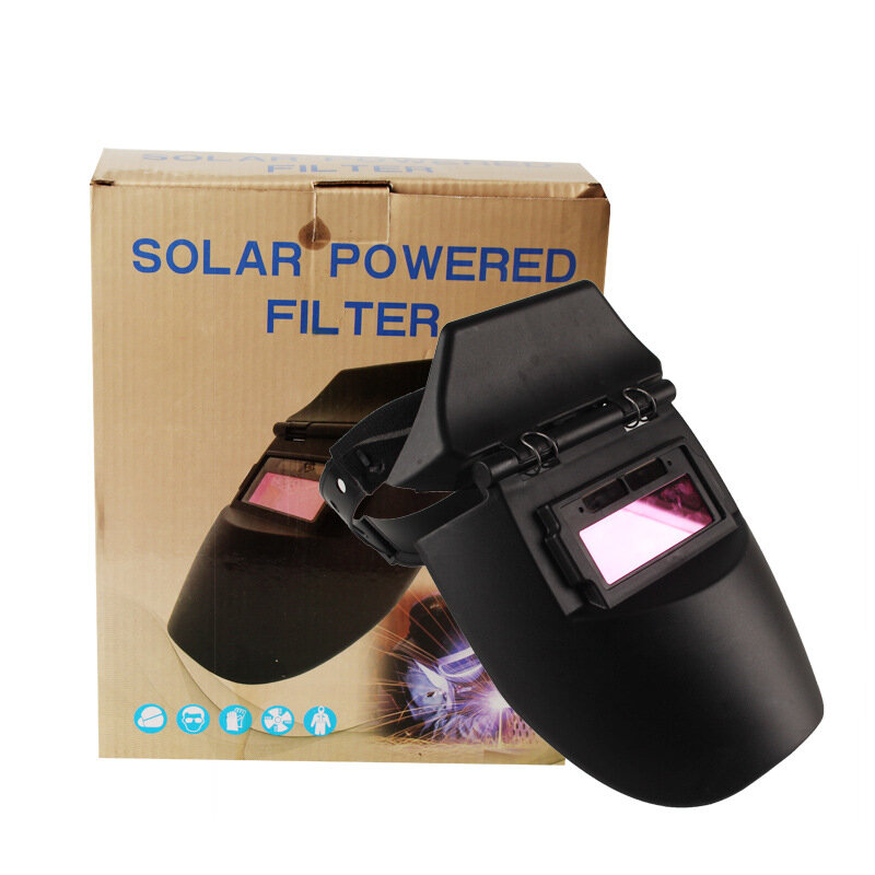 Máscara de escurecimento automática solar, leve, ajustável na cabeça, resistente a uv, máquina de soldagem, máscara de escurecimento