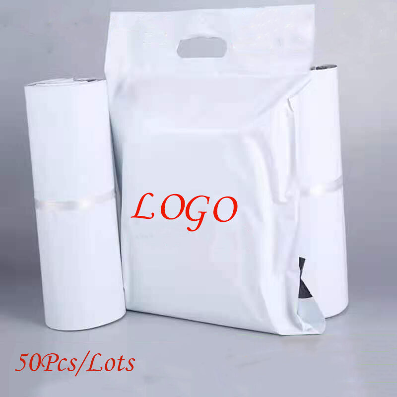 50 sztuk/paczka biała torebka ekspresowa torba zagęścić wodoodporna samoprzylepna uszczelka samoprzylepna etui torebki wysyłkowe torba do pakowania prezentów torby pocztowe poli