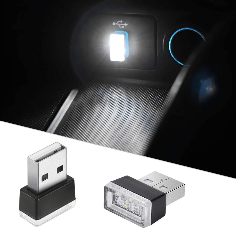 طقم إضاءة محيطية محمول صغير ، جو سيارة داخلي ، مصابيح ديكور ، ضوء LED USB عالمي ، أحمر وأزرق ، 1 ، 4 ، 10