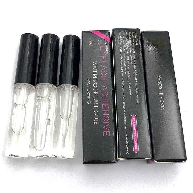 Wholesale 10pcs Eyelash Glue Clear-white Dark-black Waterproof EyeLash Glue False Eyelashes Glass Makeup Adhesive Cosmetic Tools