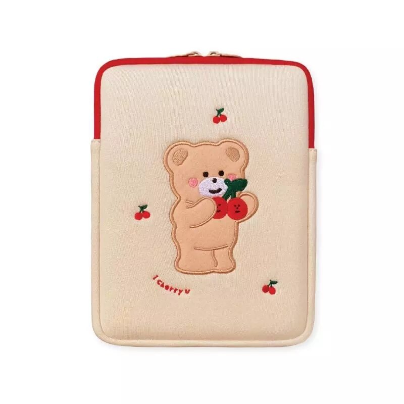 Nowy koreański Cherry niedźwiedź torba na laptopa dla Ipad Pro 9.7 11 12 13 ''Ipad torba pokrowiec na Macbook Air Pro 13 15 cal laptopa Case