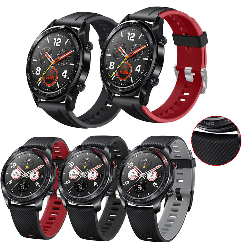 Pulseira de silicone para huawei watch, pulseira para huawei watch gt 2 46mm/gt active 46mm, honor magic band bracelete gt2 pulseira de relógio inteligente de 22mm