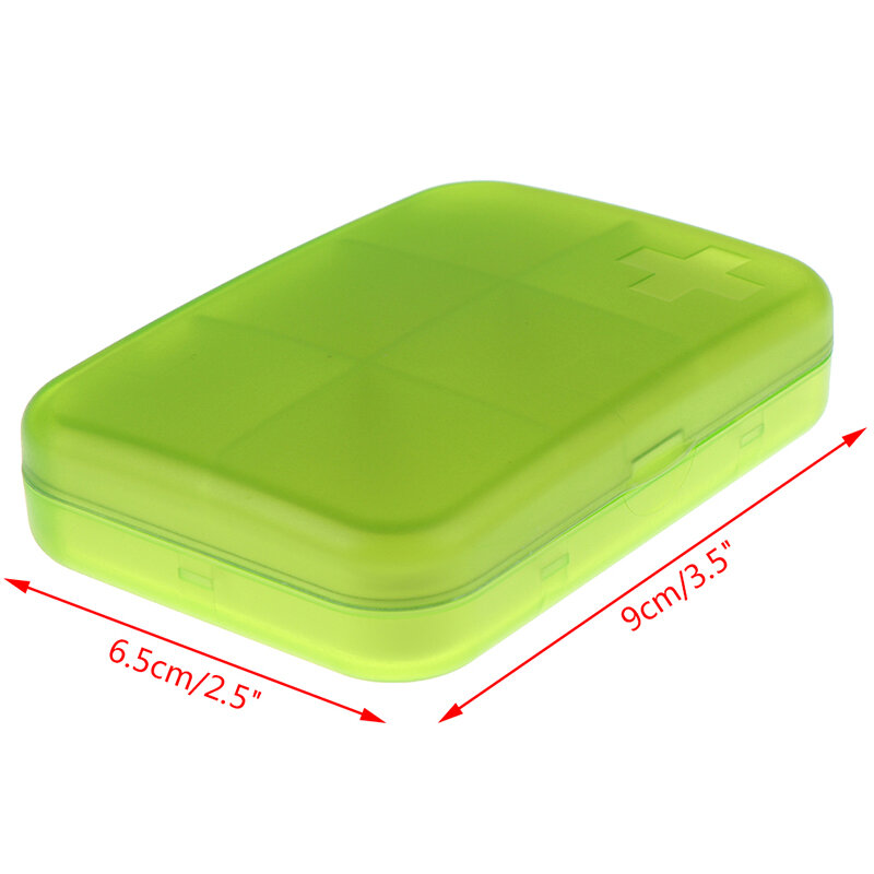 Portátil 6 células viagem à prova de umidade pílula medicina armazenamento de drogas caixa recipiente 4 cores 1pc