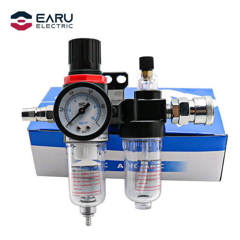 Compresor de aire AFC2000 AFR2000 + AL2000 G1/4, filtro separador de agua y aceite, se utiliza para reducir el regulador de la válvula de presión