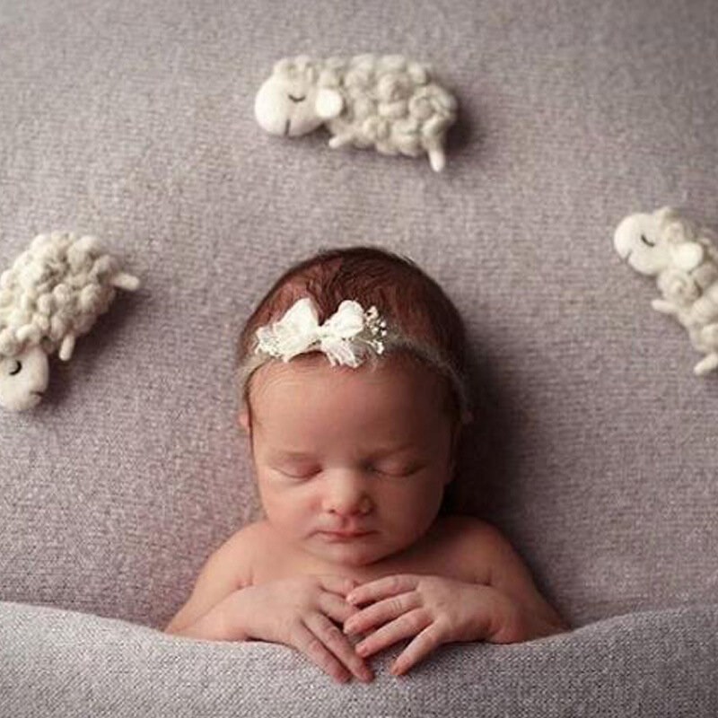 Fotografowania noworodków rekwizyty kreatywny ręcznie wełny Mini owiec dla Studio akcesoria myśliwskie Fotografia
