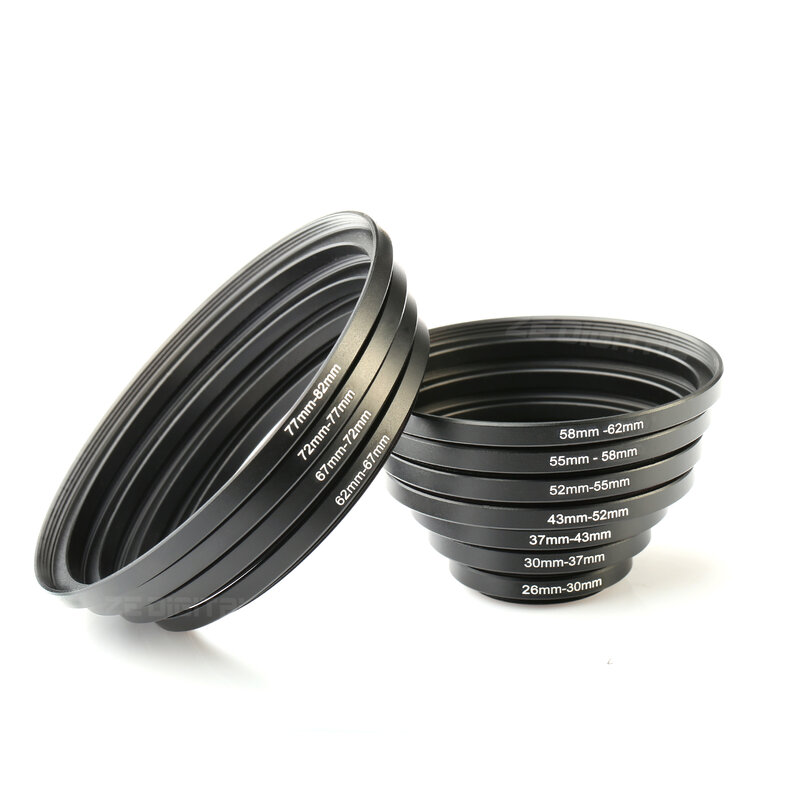 K & f conceito-metal kit adaptador para câmera dslr, 11pcs, 26 ~ 82mm, filtro de lente, adaptador, frete grátis