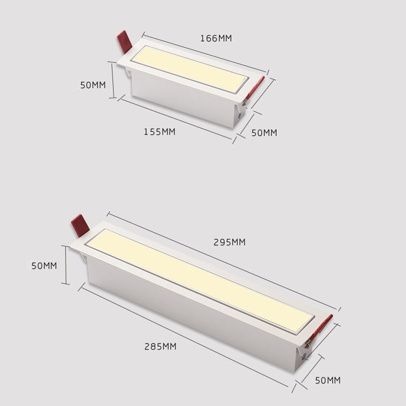 10W 20W LED Downlight Lubang Terbuka Tertanam Panjang Strip Lampu Sorot Dalam Ruangan Dekorasi Rumah Dapur Ruang Tamu Kamar Tidur Lorong Lampu Sorot