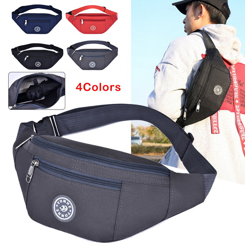 Bolsa de nylon para homens e mulheres, bolsa de cintura, bolsa de cintura, colorida, bolsa de viagem, bolso para celular, moda