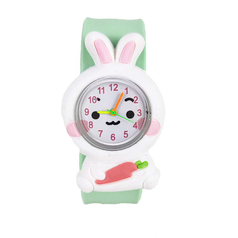 아이 시계, 고품질 만화 토끼 팬더 악어 코끼리 플라밍고 모양, 어린이 시계, 남아/여아, 아기 학습 시계