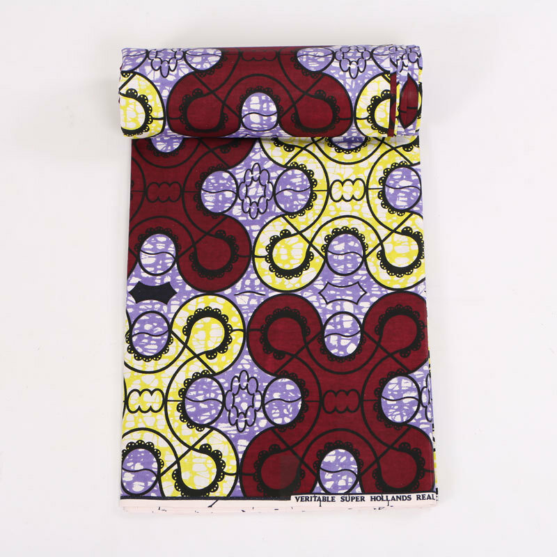 2019 cera africano tecido de cera alta qualidade real 100% algodão impressão tecido para mulher vestido 6 metros \ lot